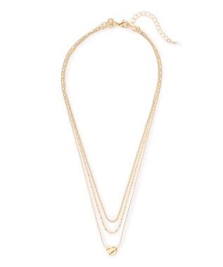 UNFILO マルチWAY 3連ネックレス ゴールド