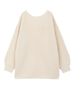 earth music&ecology 【毛玉防止 / 洗濯機洗い可】アンチピリングクロスネックルーズニット Ivory