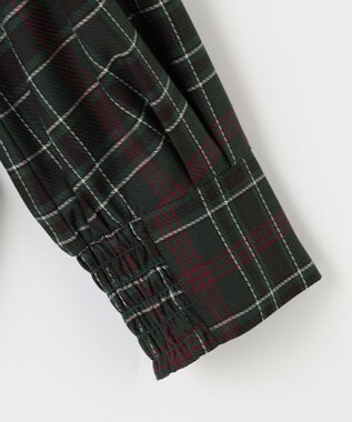 組曲 シアーツイルチェック ハイネックブラウス グリーン系9