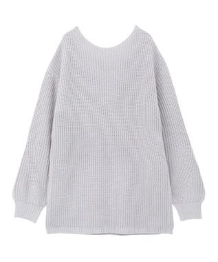 earth music&ecology 【毛玉防止 / 洗濯機洗い可】アンチピリングクロスネックルーズニット Gray