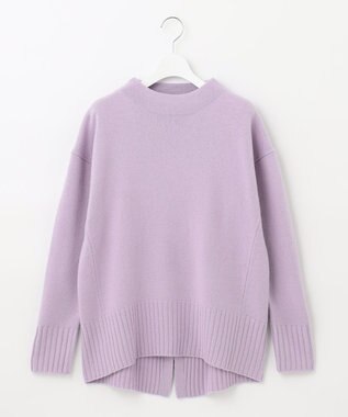 自由区 【洗える】ウールカシミヤブレンド オフネックプルオーバーニット ローズ系