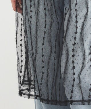 earth music&ecology ストライプレースレイヤードスカート Black