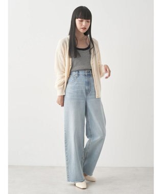 earth music&ecology ブークレＶネックカーディガン Ecru