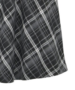 YECCA VECCA チェック柄アシメデザインスカート Black