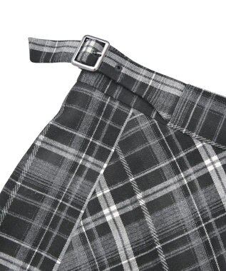 YECCA VECCA チェック柄アシメデザインスカート Black