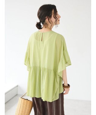 CRAFT STANDARD BOUTIQUE ウ゛ィンテージボイルティアード切替ブラウス Lime Green