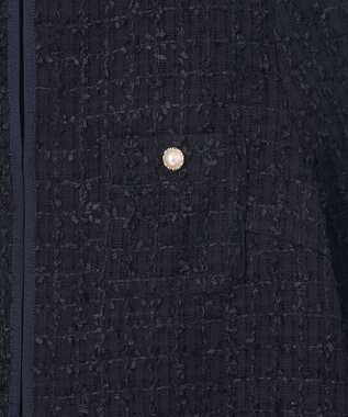 ANY SIS リボンヤーンシアーツイード ジャケット ネイビー