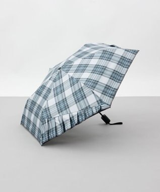 AURORA 【Ungrid（アングリッド）】ワンポイントフリルチェック柄プリント晴雨兼用傘（折りたたみ）