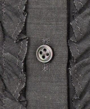 J.PRESS LADIES 【洗える・速乾・接触冷感】リライムライトローン フリル ブラウス グレーシャンブレー系