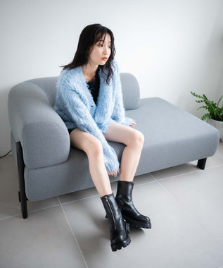 WEGO フロントZIPショートブーツ ブラック