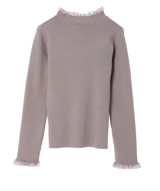 earth music&ecology レースドッキングリブニット Mocha