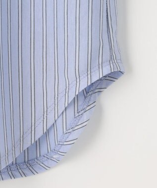 J.PRESS LADIES ストライプジャージー バンドカラー カットソー サックスブルー系1