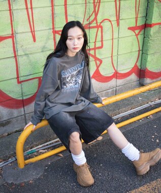 WEGO 【ユニセックス着用ITEM/MLサイズ展開】ヴィンテージライクグラフィックT（LS） 柄1