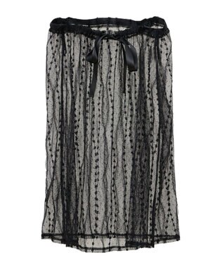 earth music&ecology ストライプレースレイヤードスカート Black