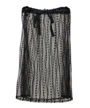 earth music&ecology ストライプレースレイヤードスカート Black