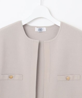 J.PRESS LADIES 【洗える】VIS/PE ROME ニット ジレベスト グレージュ系