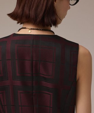 GRACE CONTINENTAL シャドーチェックワンピース ボルドー