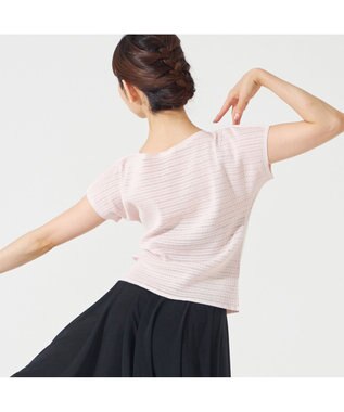 Chacott 【ノーソーイングニット】ボートネックメッシュTシャツ サーモンピンク