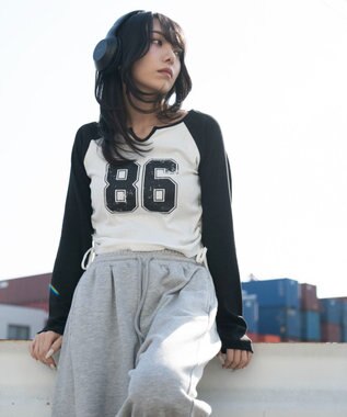 WEGO サイドドロストキーネックロンT