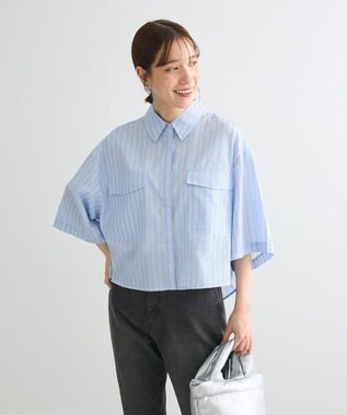 Green Parks ５分袖ショートシャツ Blue