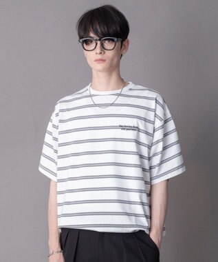WEGO 【機能T】接触冷感マルチボーダーT（SS） ホワイト