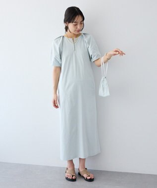 CRAFT STANDARD BOUTIQUE ポーチ付きバルーンスリーブワンピース Light Blue
