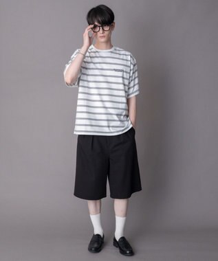 WEGO 【機能T】接触冷感マルチボーダーT（SS） ホワイト