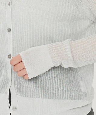 uncrave シアー リブ ニット カーディガン（uncrave STANDARD） ライトセージ