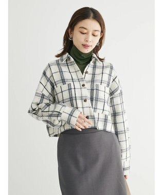 Green Parks ・ＥＬＥＮＣＡＲＥ　ＤＵＥ　シャギーチェックショートシャツ