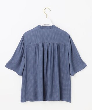 ANY SIS 【洗える】サテンドビー ブラウス ダルブルー