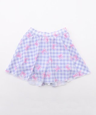 ANY KIDS 【UVカット】2WAYショルダーセパレート水着 ラベンダー×ラベンダーチェック