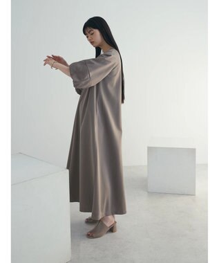 Green Parks armonia. 袖ボリュームポンチワンピース Gray Beige