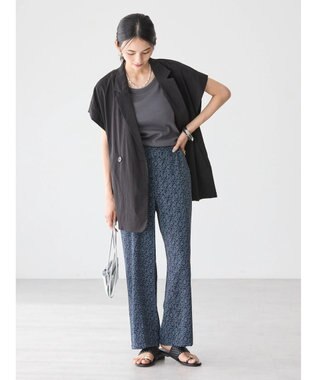 AMERICAN HOLIC イージーケア＋接触冷感プリントリラックスパンツ Navy