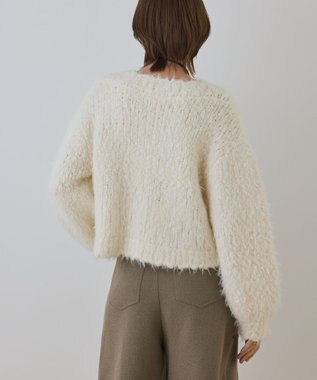 GRACE CONTINENTAL バルキーフェザーニットトップ ホワイト