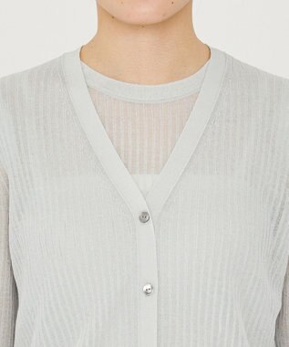 uncrave シアー リブ ニット カーディガン（uncrave STANDARD） ライトセージ