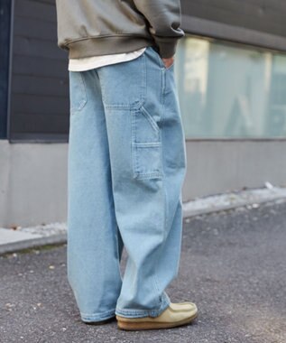 WEGO イージーペインターデニムパンツ デニム淡加工色