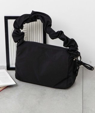 WEGO 【マルチWAY】ドロストギャザーショルダーバッグ ブラックその他