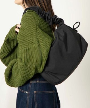 WEGO 【マルチWAY】ドロストギャザーショルダーバッグ ブラックその他