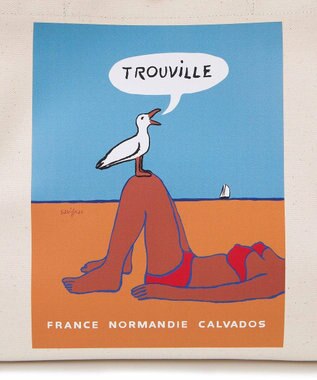 TOPKAPI 【Breath TOPKAPI】サヴィニャック × Breath TOPKAPI アート プリント オーガニックキャンバス トート バッグ オレンジ