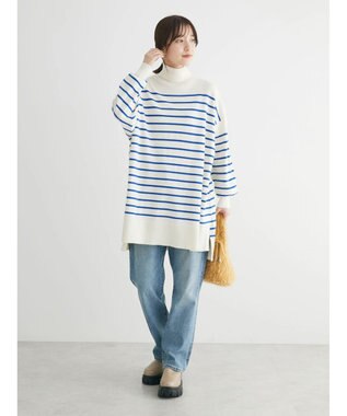 Green Parks もちやわ　タートルニットチュニック Border