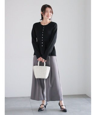 Te chichi 前後2WAYペプラムカーディガン ブラック