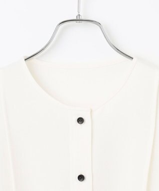 #Newans 【洗濯機可能/シワになりにくい】〈肩幅・二の腕が華奢見えする〉パフスリーブバイカラーブラウス ホワイト