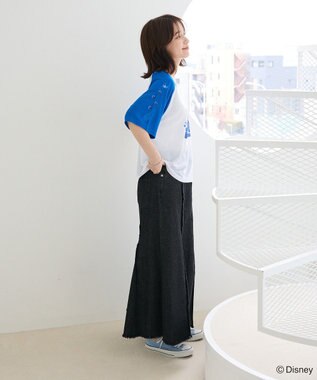 Green Parks スティッチ／シアー半袖ラグランＴシャツ Blue