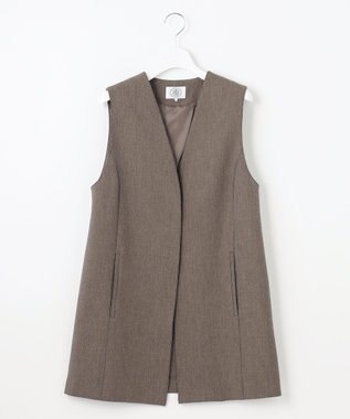 J.PRESS LADIES T/Rアルガンシルク ジレ ブラウン系