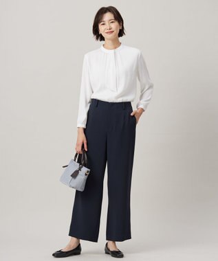 J.PRESS LADIES ジョーゼット モックネック カットソー ホワイト系