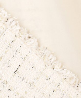 ANY SIS L ファンシーツイードペプラム ジレ アイボリー