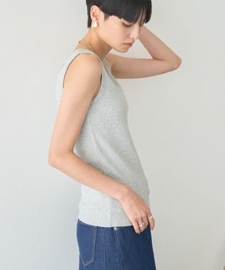 AMERICAN HOLIC ラメテレコタンクトップ Light Gray Mixture