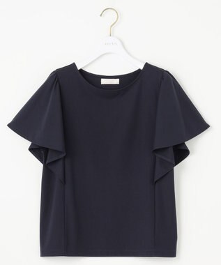 ANY SIS 【洗える】フリルスリーブ カットソー ネイビー