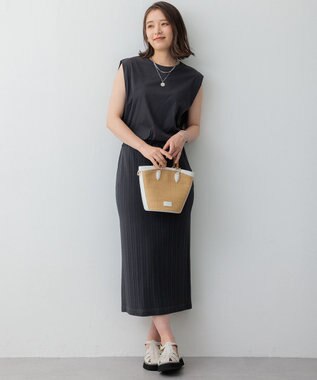 23区 S 【SLOW/一部店舗限定】シアーツイストシングルジャージー ノースリーブ カットソー グレー系