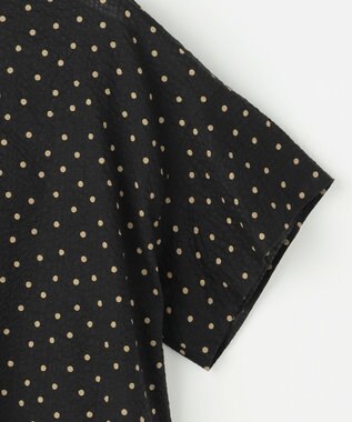 自由区 L 【WEB限定】コットンサッカープリント シャツ ブラック×ブラウン